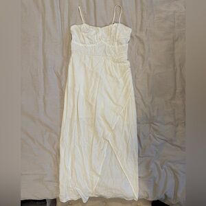Francesca's Collections Cream Strapless Dress